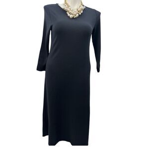 J Jill black long ponte sleeve dress size medium